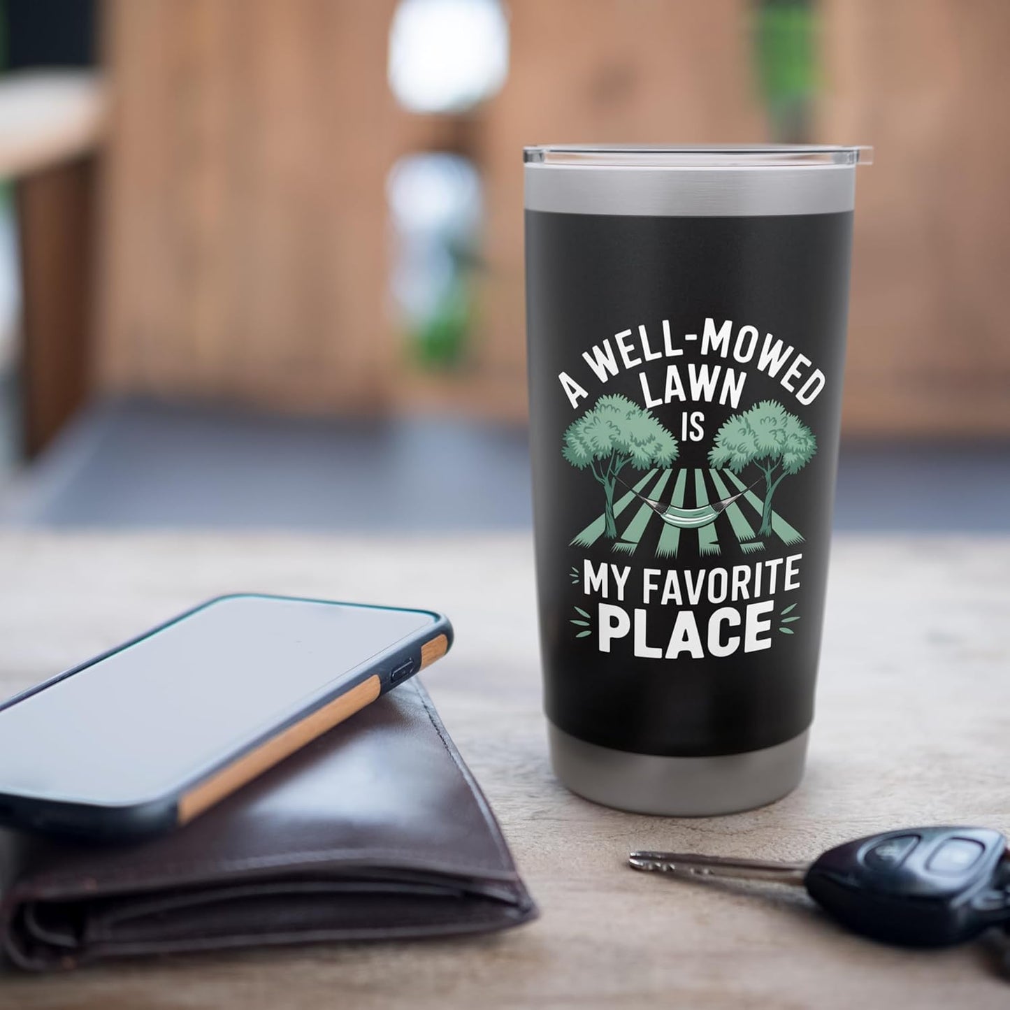 A Well Mowed Lawn Is My Favorite Place Lawn Mowing Stainless Steel Insulated Tumbler