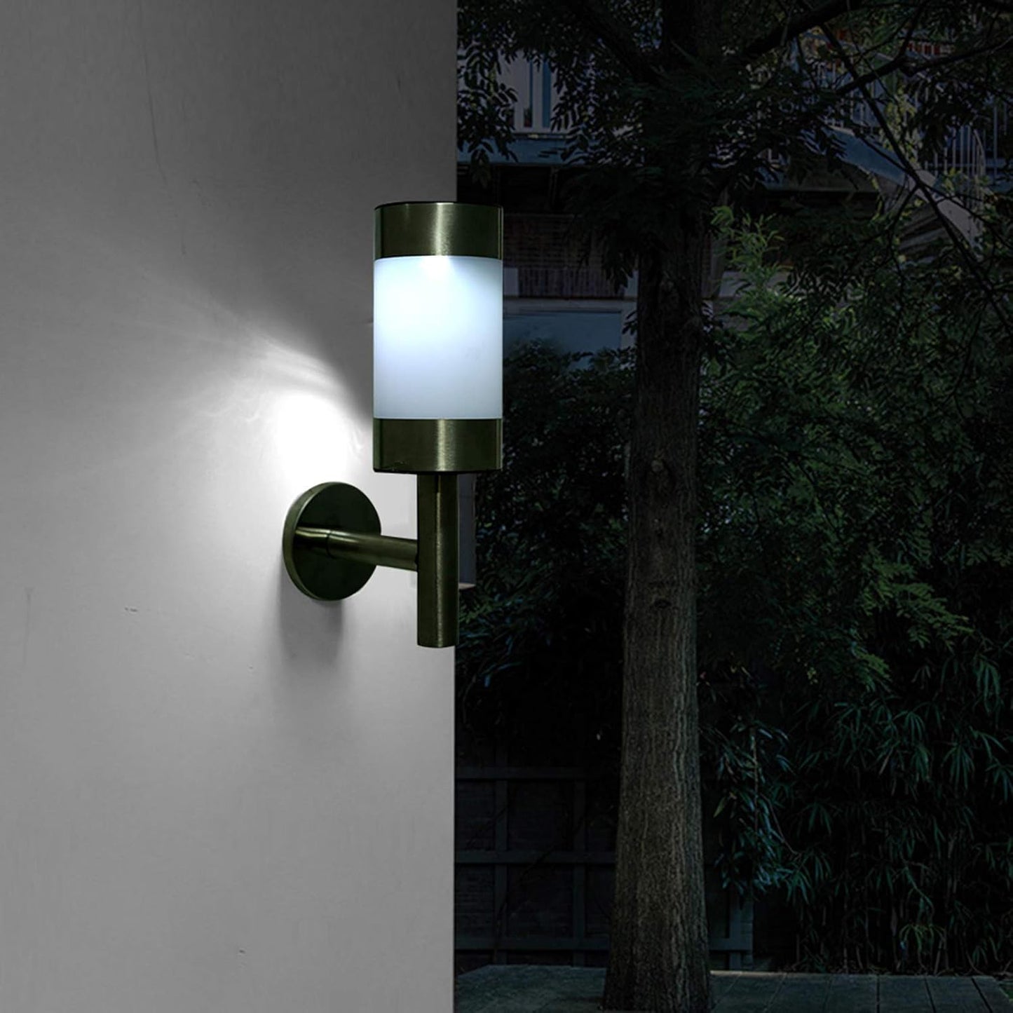 2pcs LED Solar Power Wall Mount Light, Stainless Steel Wall Light, Outdoor Wall Mounted Solar Power Light Lamp for Landscape Garden Yard Sensor Lamp Home Decoration, Stainless Steel Wall Light, 2pcs
