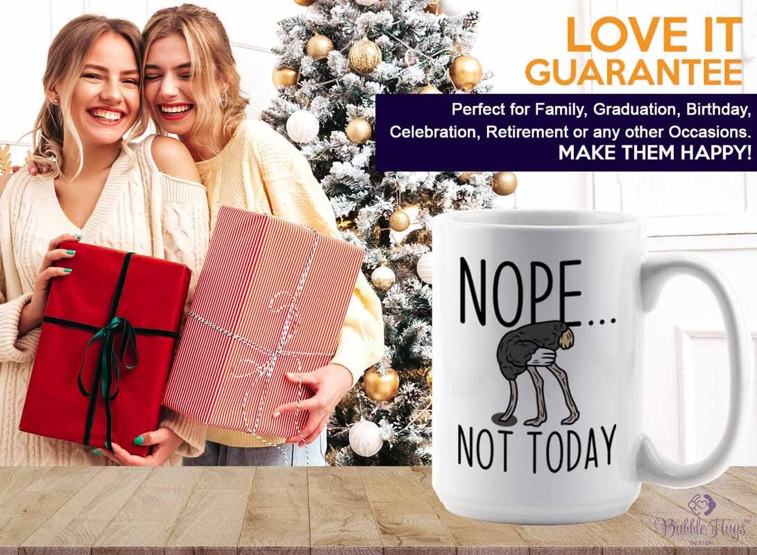 Bird Lover Coffee Mug 15oz White - Nope not today - Hummingbird Nest Cage Parrot Dad Gardening Outdoor Birdwatcher Feeder