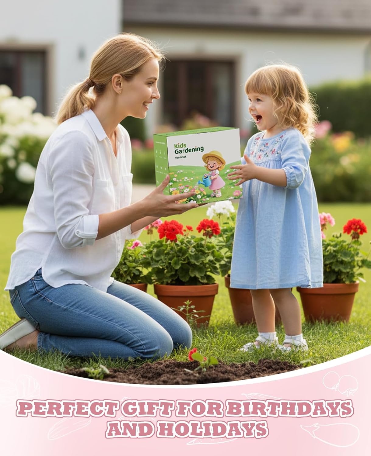 Kids Gardening Set, Gardening Tools Kit for Kids and Toddler, Includes