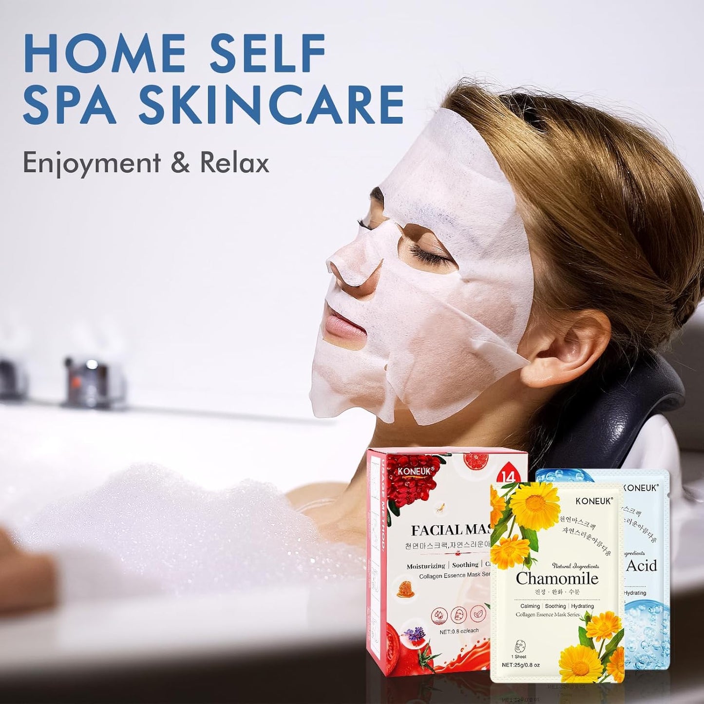14 Pack Sheet Face Masks Skincare, Hydrating Face Masks Suitable for D