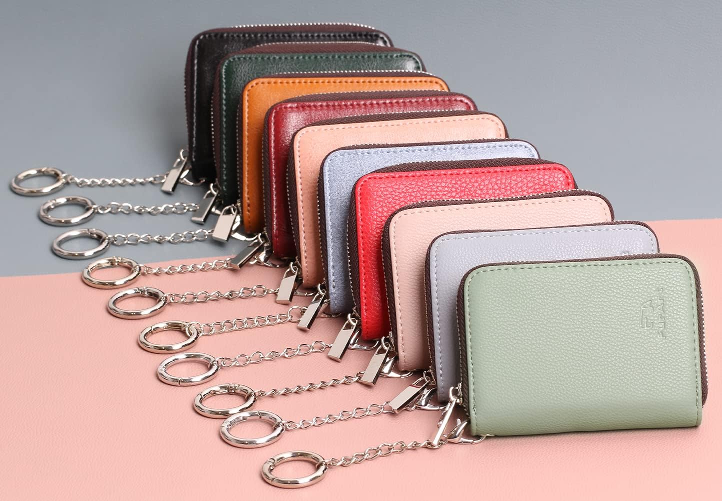 FurArt Zipper Wallet Women, RFID Blocking Credit Card Wallet, Business