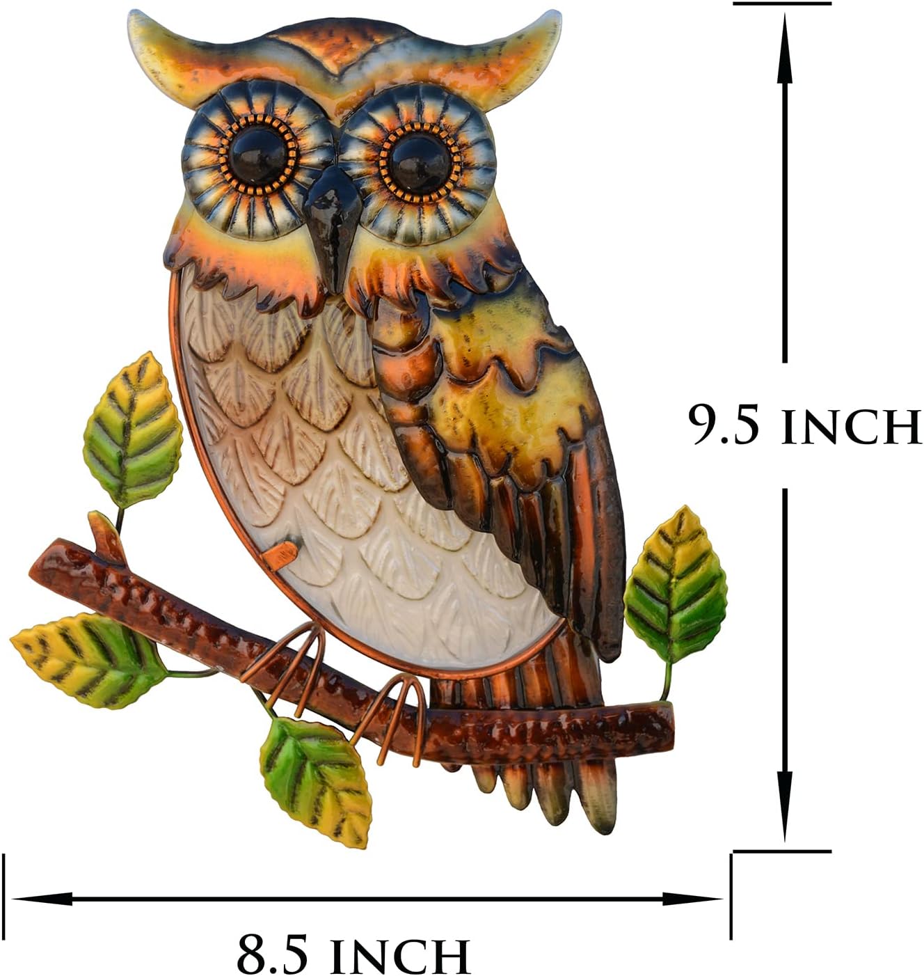 Owl Decor Metal Wall Art Outdoor Indoor,9 Inch Set of 3,Exquisite Owl