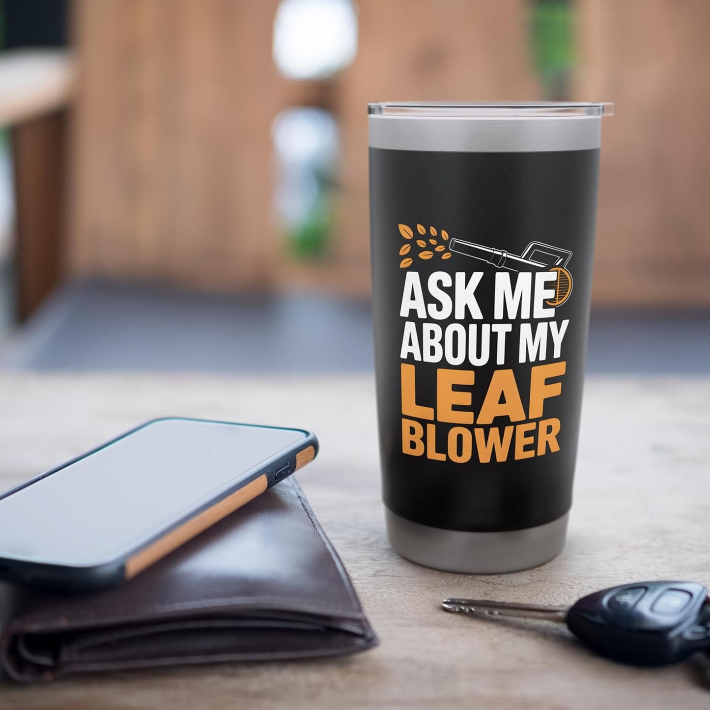 Ask Me About My Leaf Blower Funny Landscaping Humor Stainless Steel Insulated Tumbler