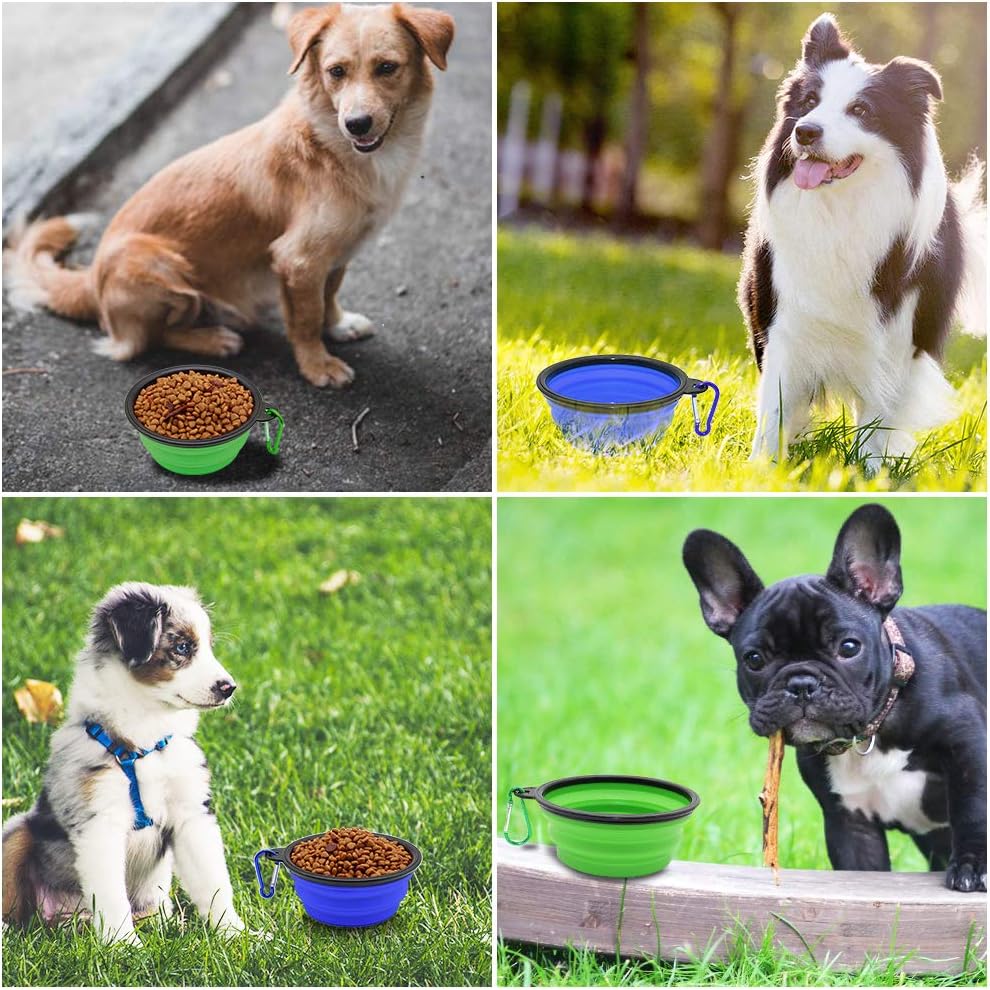 Dog Bowl Pet Collapsible Bowls, 2 Pack for Cats Dogs, Portable Pet Fee