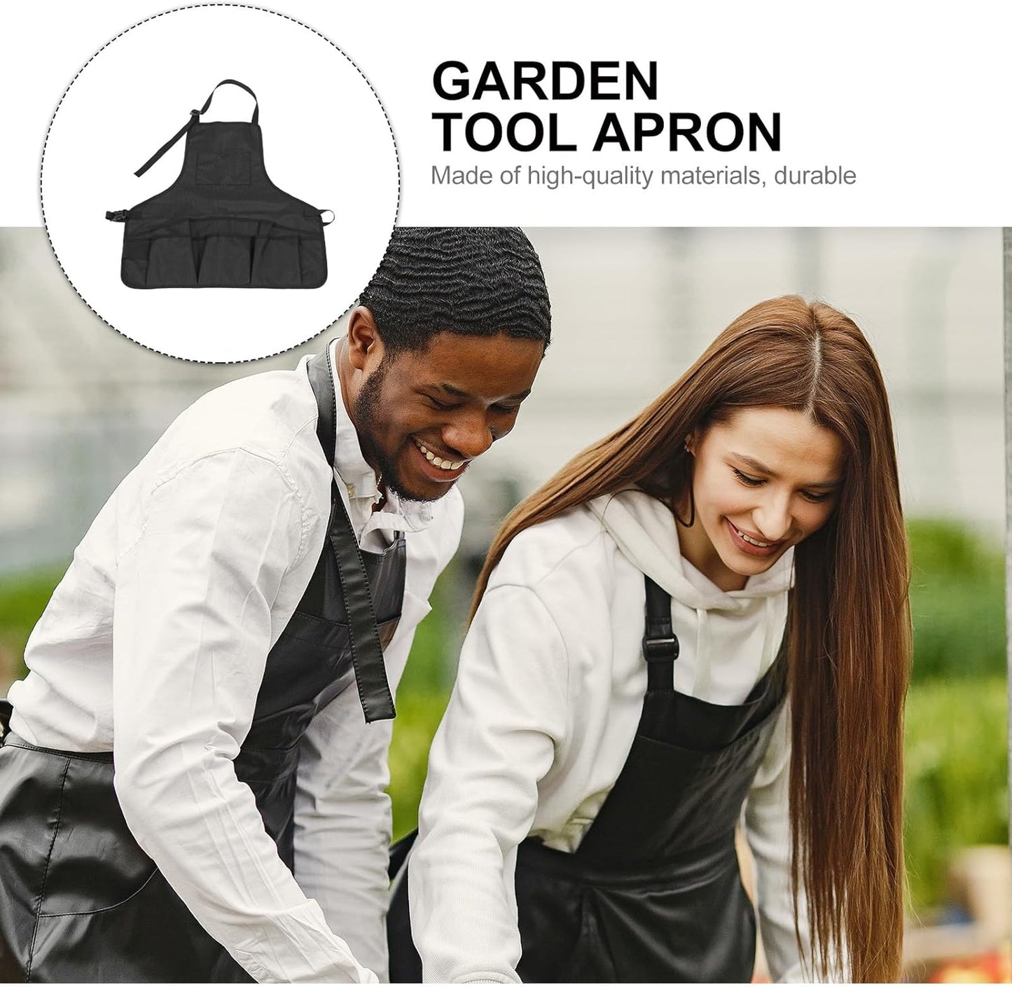 Milisten Canvas Gardening Apron with Multiple Pockets Sturdy Tool Apro
