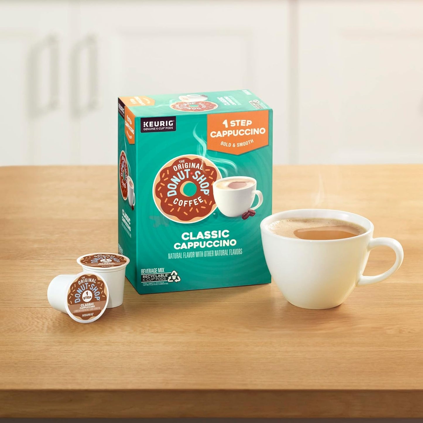 The Original Donut Shop One-Step Classic Cappuccino, Keurig Single-Serve K-Cup Pods, 20 Count (Pack of 1)