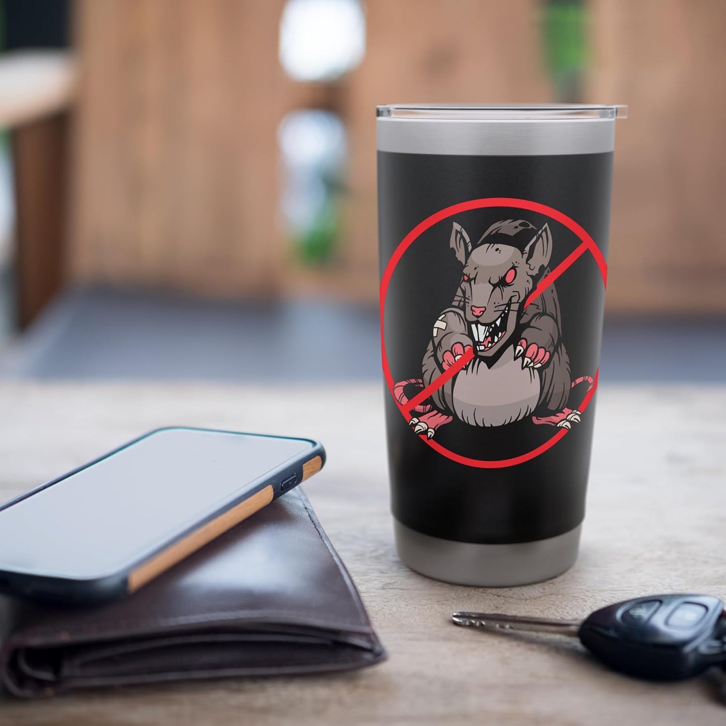 No Rat Sign Exterminator Animal Control Pest Control Stainless Steel Insulated Tumbler