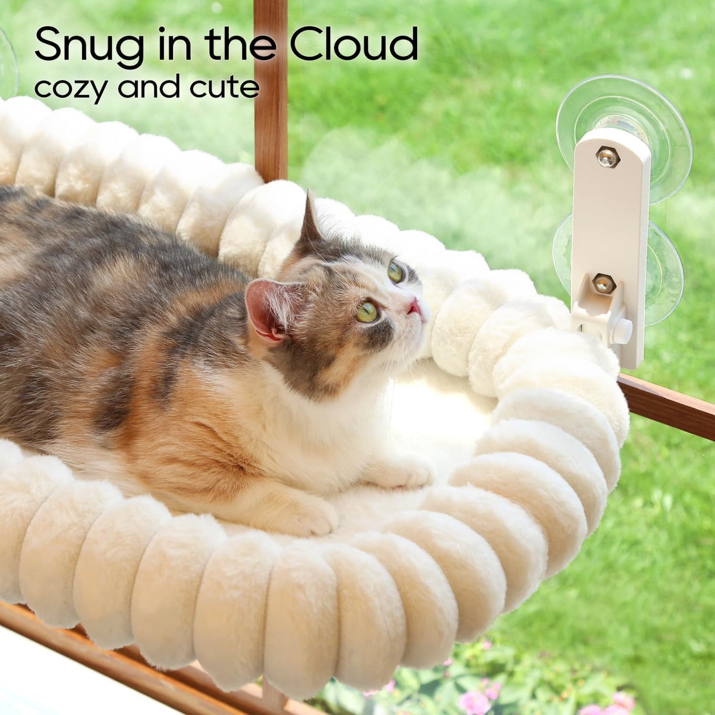 Zakkart SnugCloud Foldable Cat Window Perch - Cordless, Ultra Soft Mac
