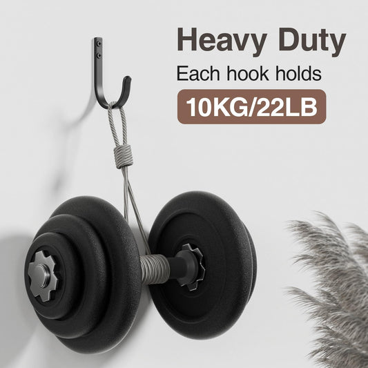 Wall Hooks for Hanging Towel/Coat - 22LB Screw in Metal Hanger Wall Mount, for Outdoor, Closet, Door, Bathrooms, for Backpack, Robe, Black 5 Pack