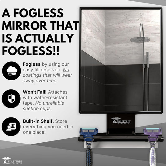 ToiletTree Products Fogless Shower Mirror - Anti-Fog Mirror - Adjustab