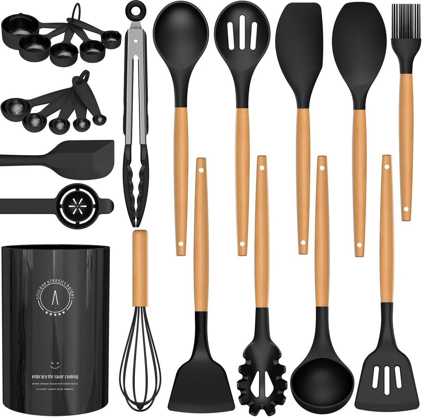 Silicone Cooking Utensils Set - AVGPD Silicone Kitchen Utensils for Co