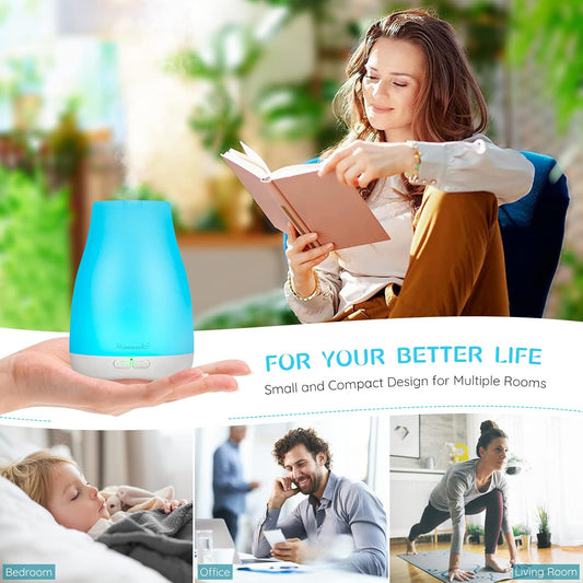 Homeweeks Diffusers, 100ml Colorful Essential Oil Diffuser with Adjust