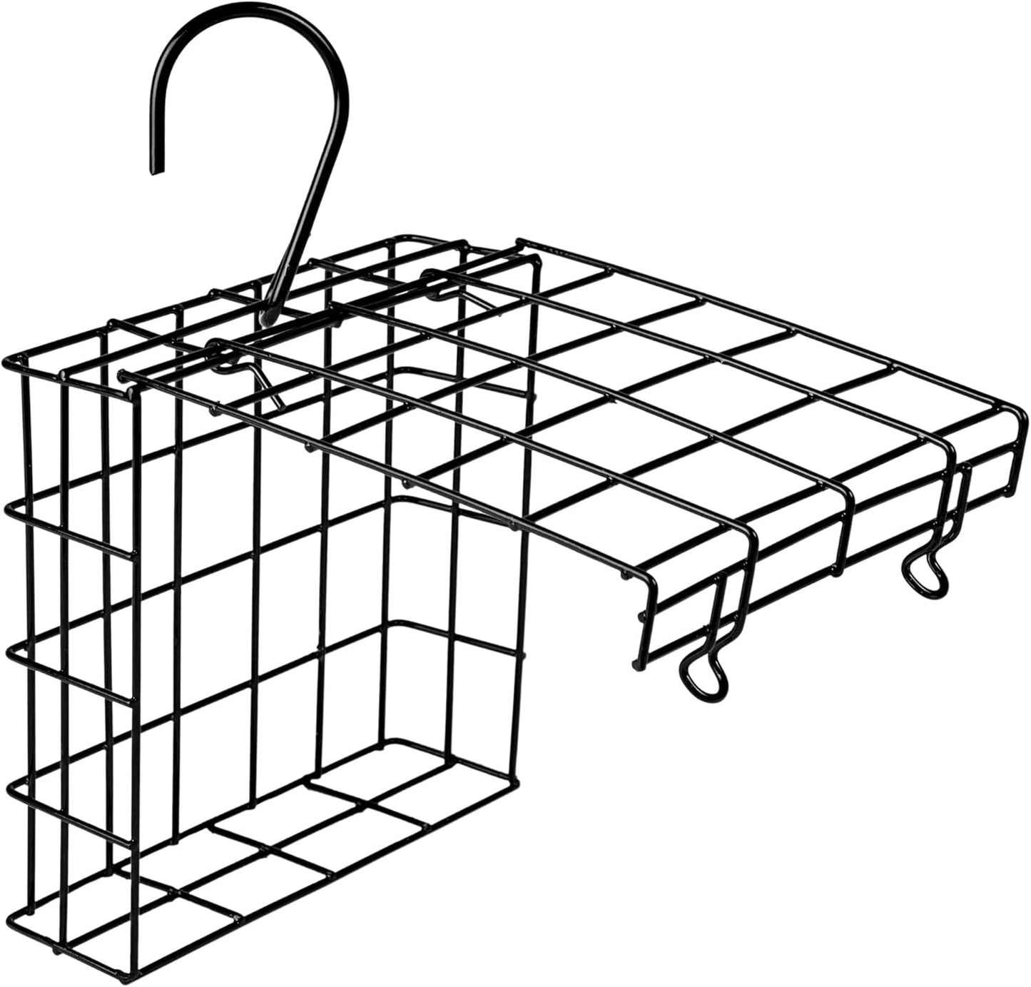 Wild Wings Metal Suet Cage Feeder for Outdoor Décor Wild Bird Feeders, 1 Suet Cake Capacity, Hanging Suet Feeder, Black