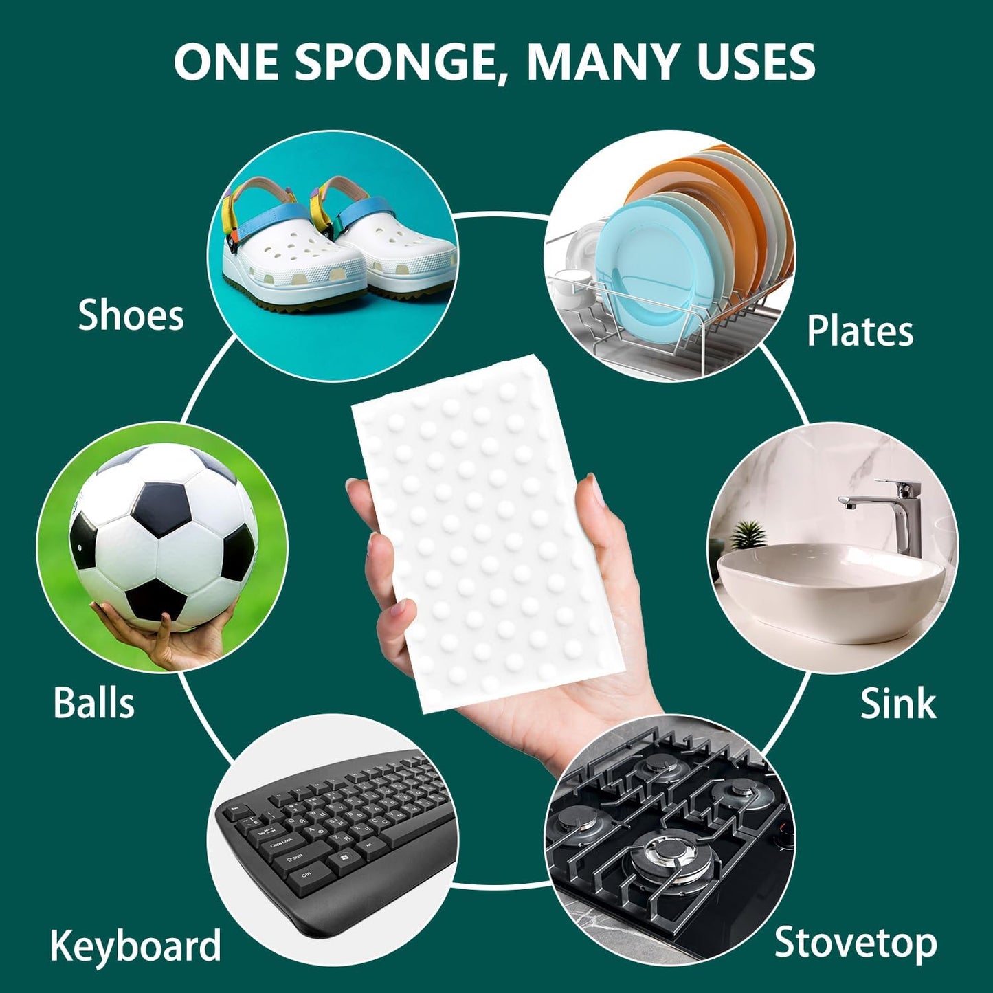 20 Pack Magic Sponges Erasers, 2X Density Long Lasting Melamine Sponge in Bulk, Household Cleaning Supplies, Kitchen Sponge for Bathroom, Wall, Shoe, Car, Dish, Sink, Shower Cleaner Tool