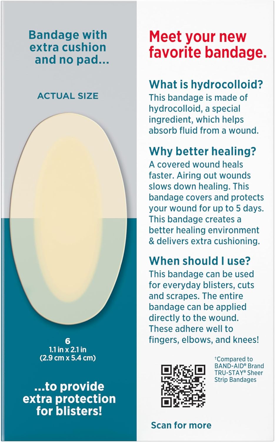 BAND-AID Brand Pro Heal Hydrocolloid Blister Bandages for Advanced Hea