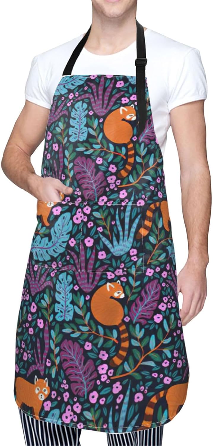 Cat Print print Waterproof apron with pocket adjustable cooking apron for adult kitchen bibs to bake