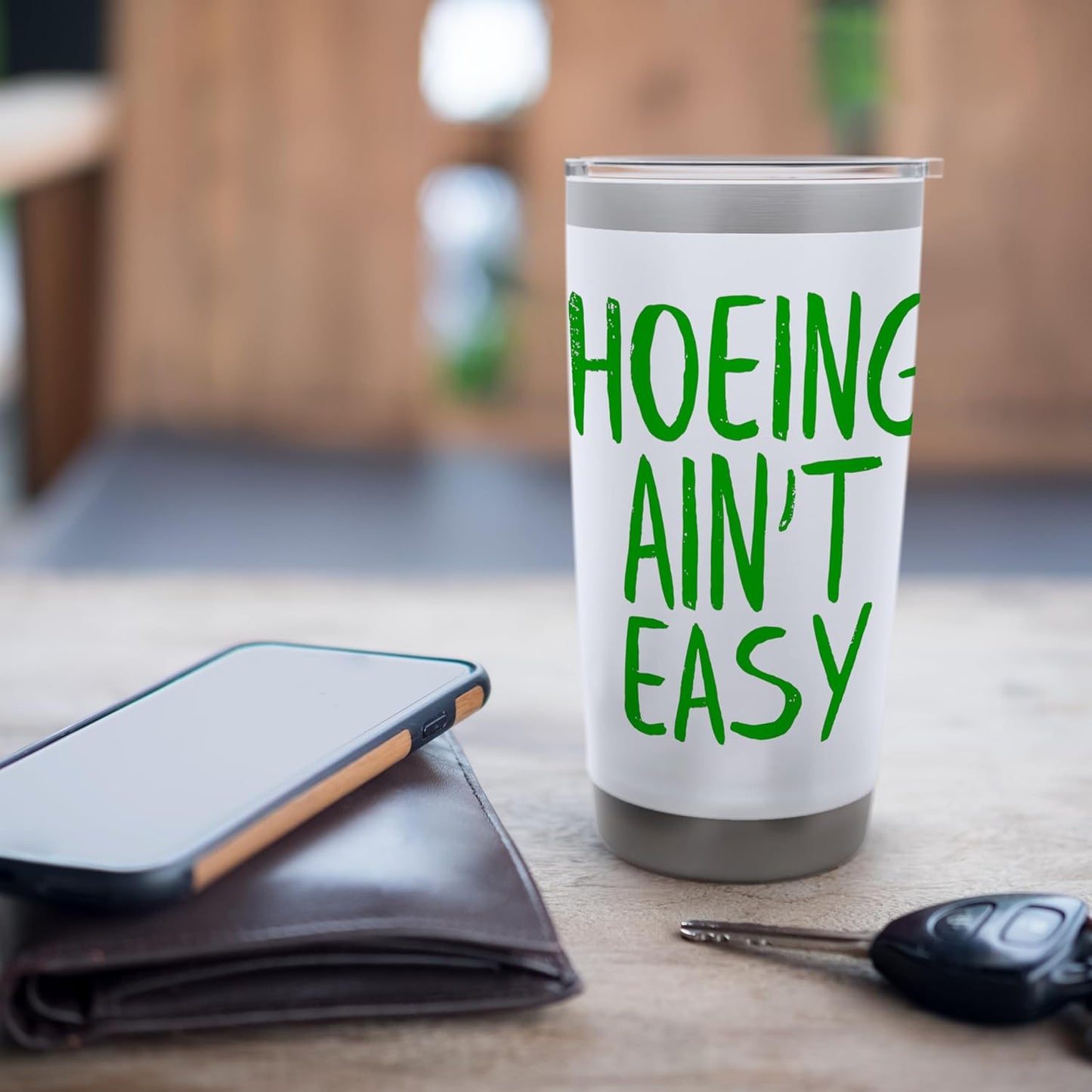 Hoeing Ain't Easy Gardening Hoe Tool Garden Funny Gardeners Stainless
