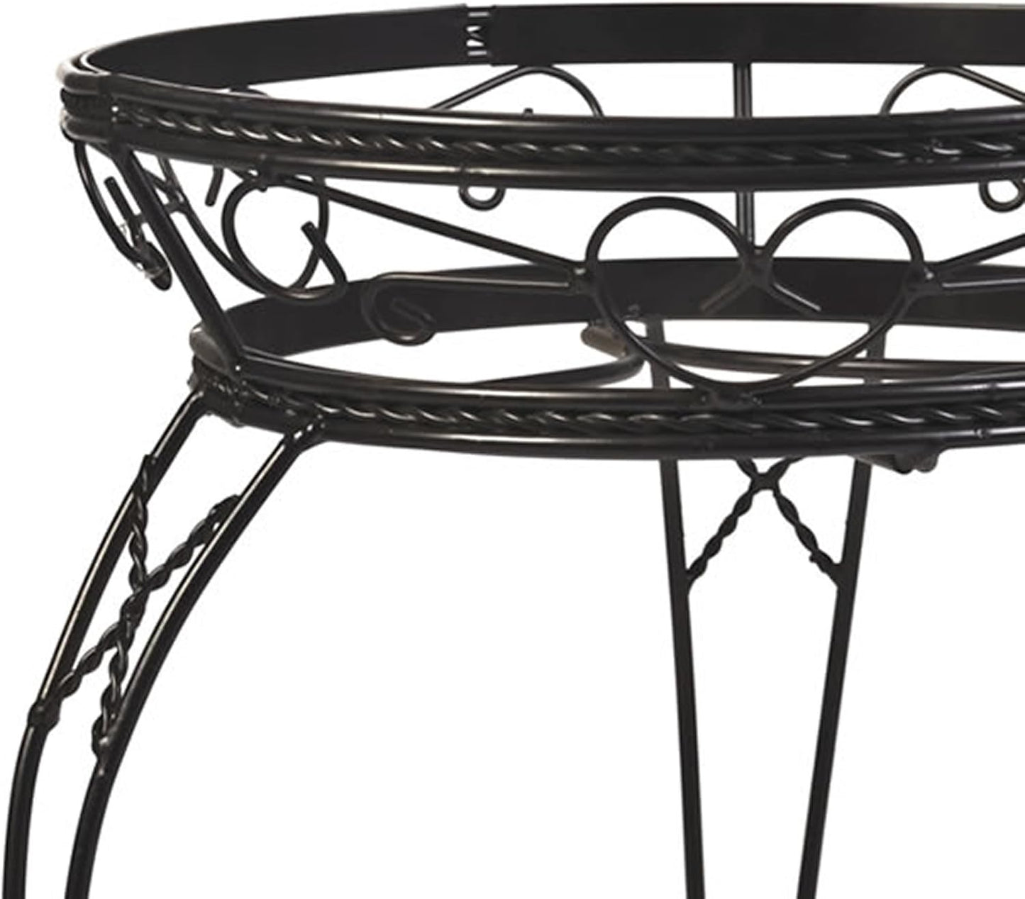 21-Inch Scroll Braided Bronze Finish Plant Stand CI1121-BZ