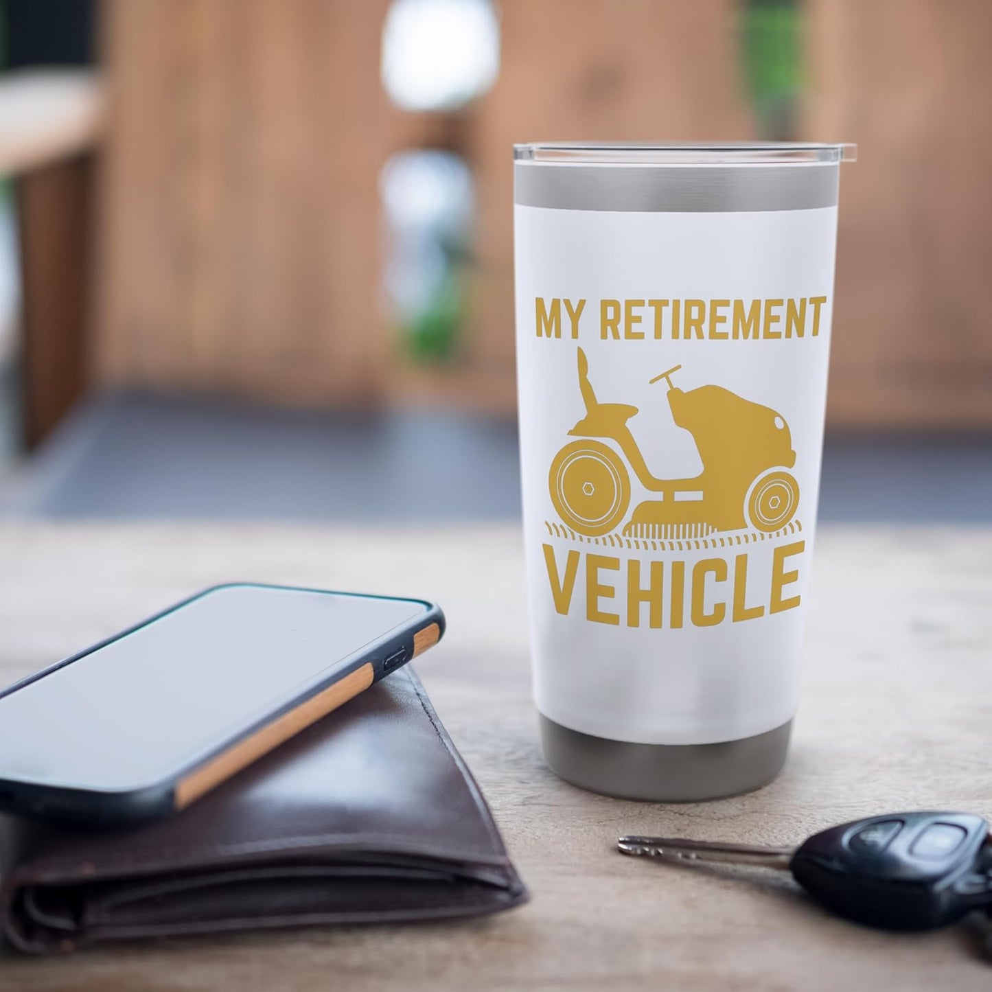 My Retirement Vehicle Funny Lawn Mower Gardening Lover Pun Stainless Steel Insulated Tumbler