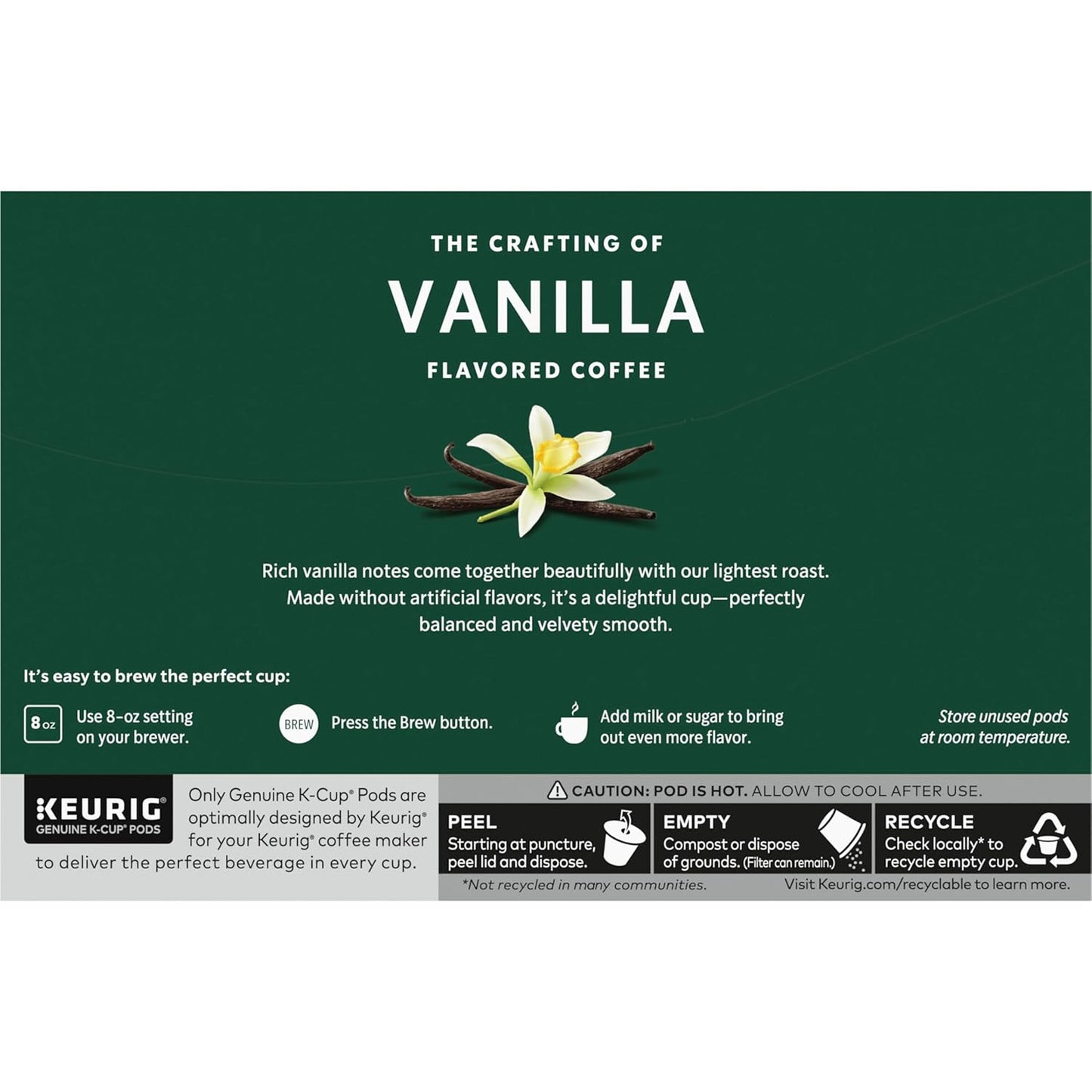 Starbucks K-Cup Coffee Pods, Flavored Hot or Iced Coffee, Vanilla, 60 Keurig Pods