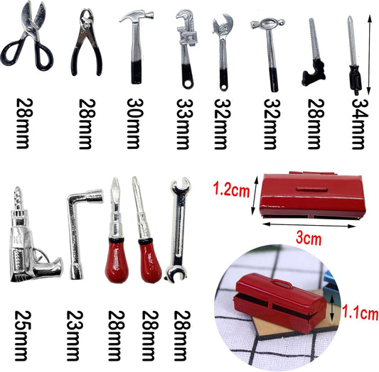 Cayway 25 PCS Miniature Garden Tools - Mini Scene Model Work Tools for DIY Miniature Fairy House