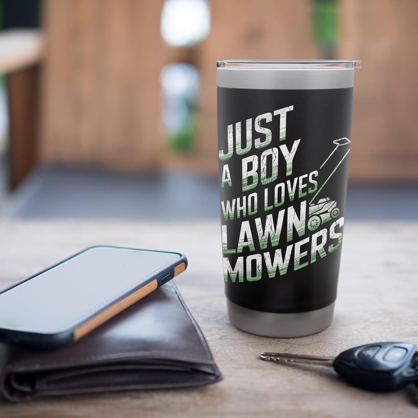 Mowing Business Lawn Mowers Just A Boy Who Loves Lawn Mowers Stainless Steel Insulated Tumbler