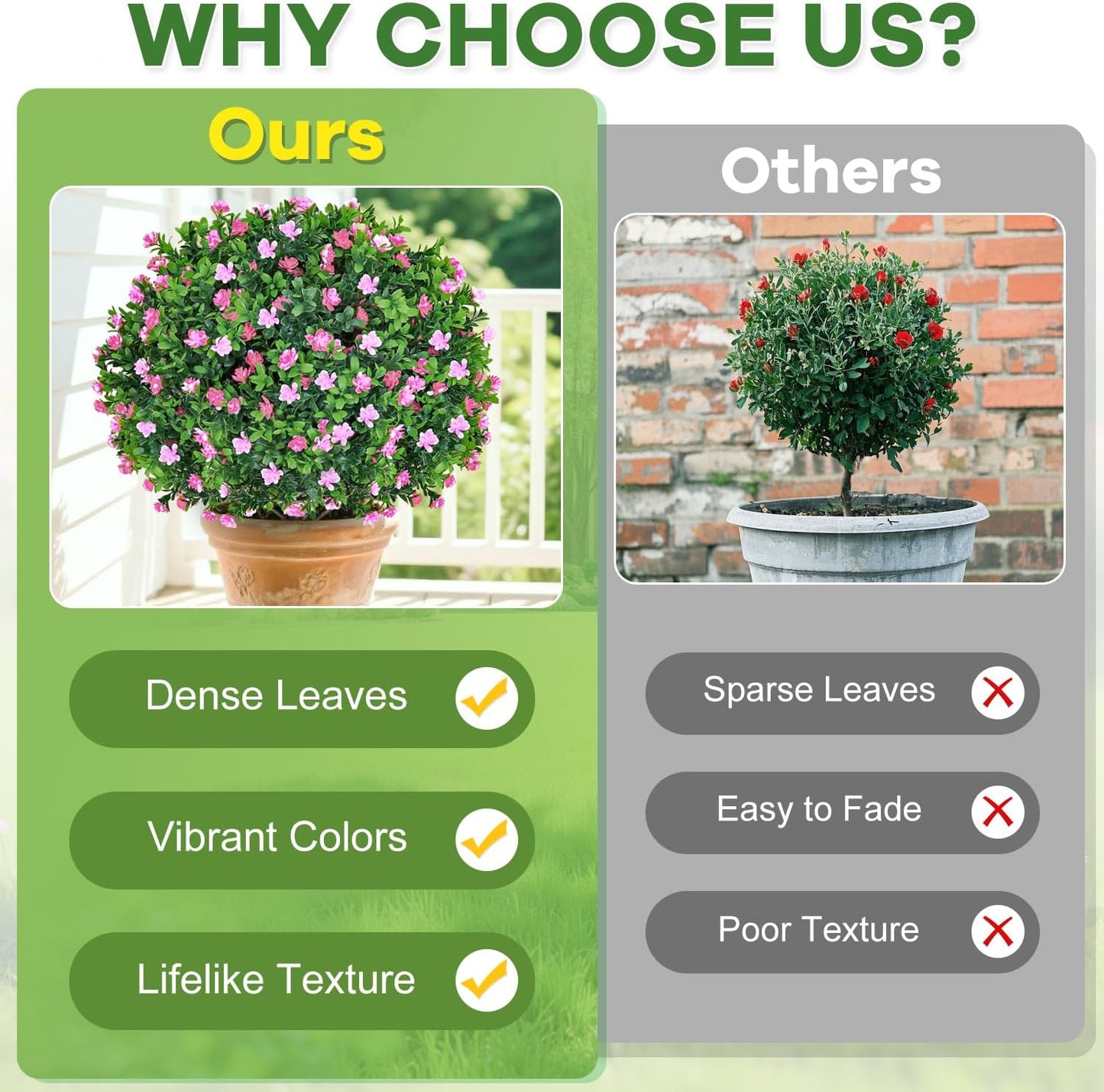 Set of 2 Artificial Boxwood Topiary Ball Trees with Pink Flowers Fake Bushes Plants Outdoor Boxwood Ball with Ground Spike 25.5 Inch UV Resistant Faux Greenery Shrubs for Porch Garden Decor