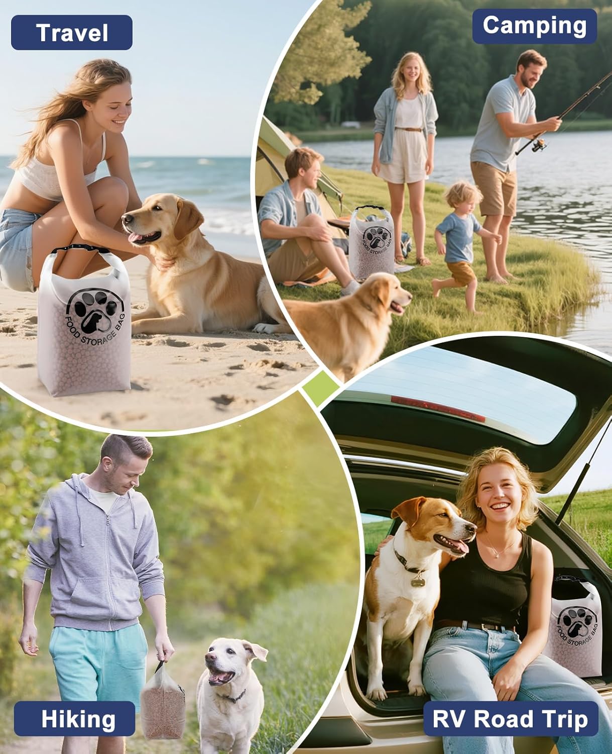 Pet Food Storage Bag for Travel - Transparent Leak-Proof Dog Food Cont