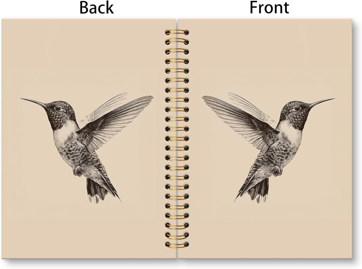 huester Vintage Hummingbird Bird Notebook Journal, Hummingbird Gifts Journal for Women, Bird Lovers Gifts Notebooks for Note Taking, Neutral Birds Hardcover Spiral Notebook, 5.5x8.3 Inch
