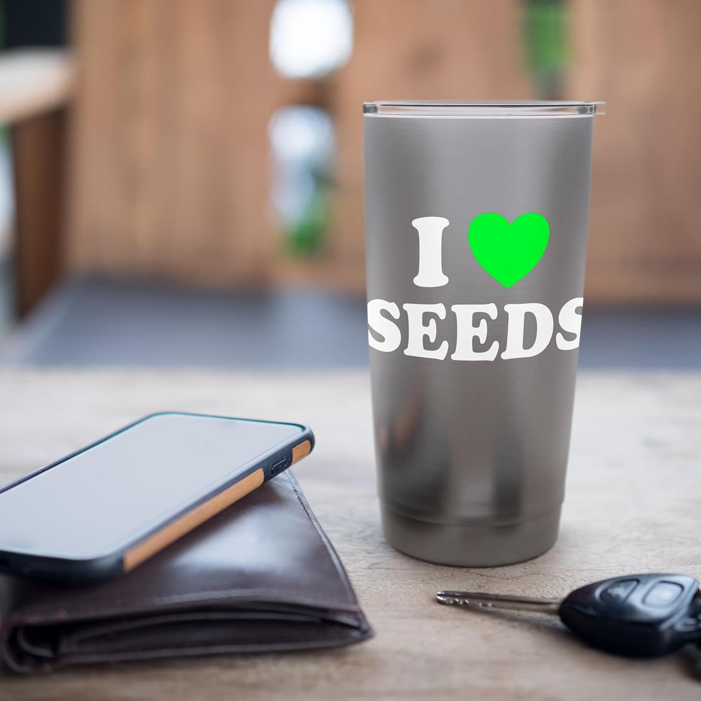 I Love Seed Heirloom Plant Garden Grow Saving Keeper Fan Sow Stainless Steel Insulated Tumbler