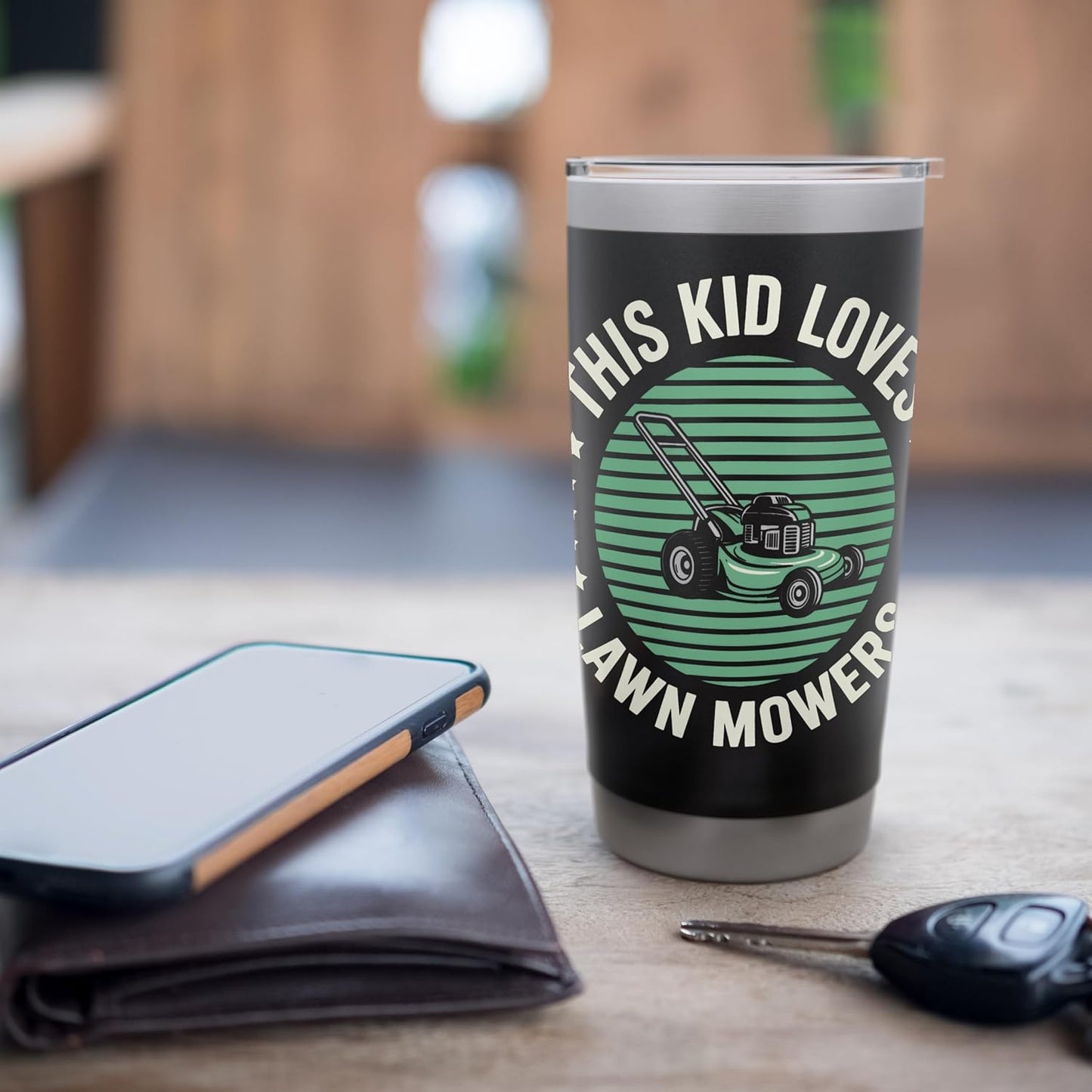 Lawn Care Enthusiast This Kid Loves Lawn Mowers Stainless Steel Insulated Tumbler