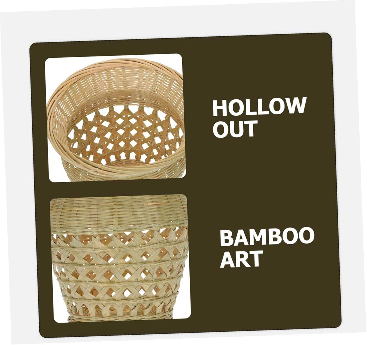PRETYZOOM Woven Bamboo Flowerpot Natural Flowerpot for Dried Flowers C