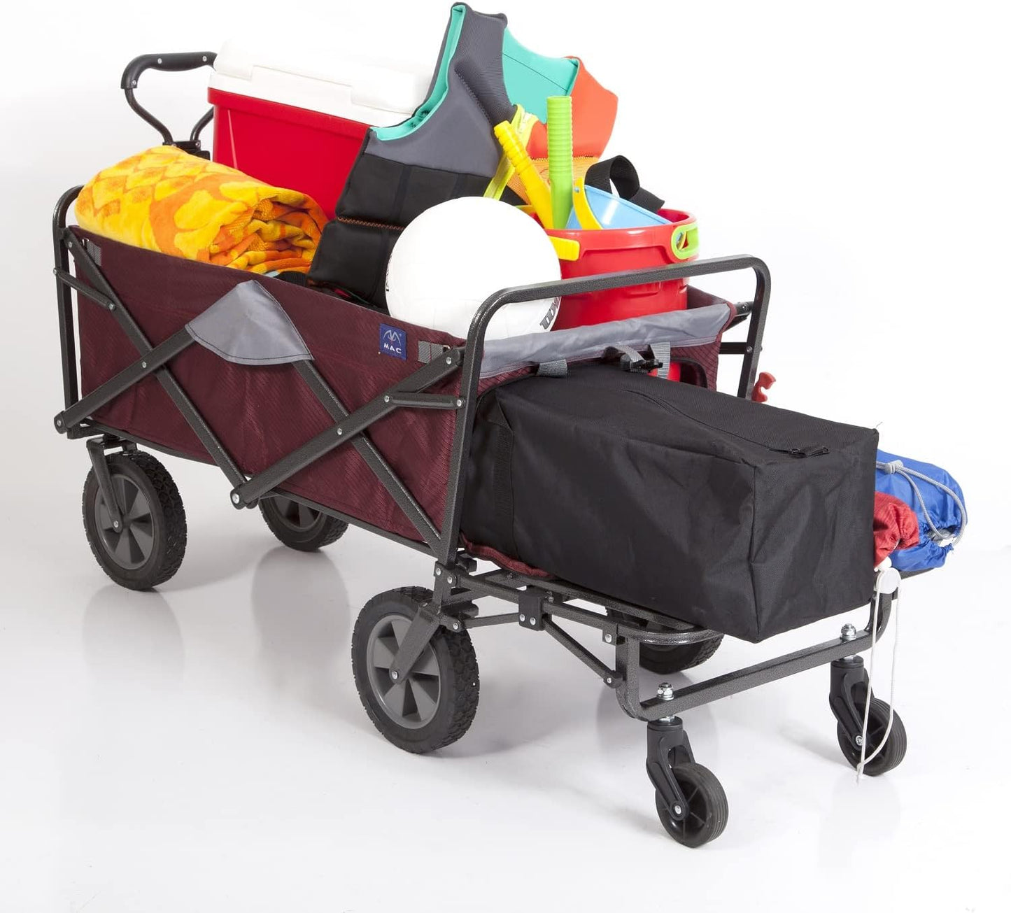 MacSports Collapsible Folding Outdoor Utility Tailgate Wagon with Carg