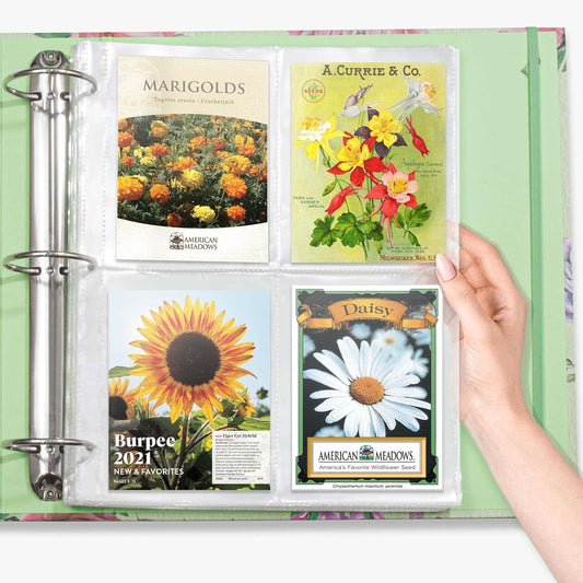 Seed Organizer Garden Seeds Storage Clear Sheet Protectors with 8.5x11