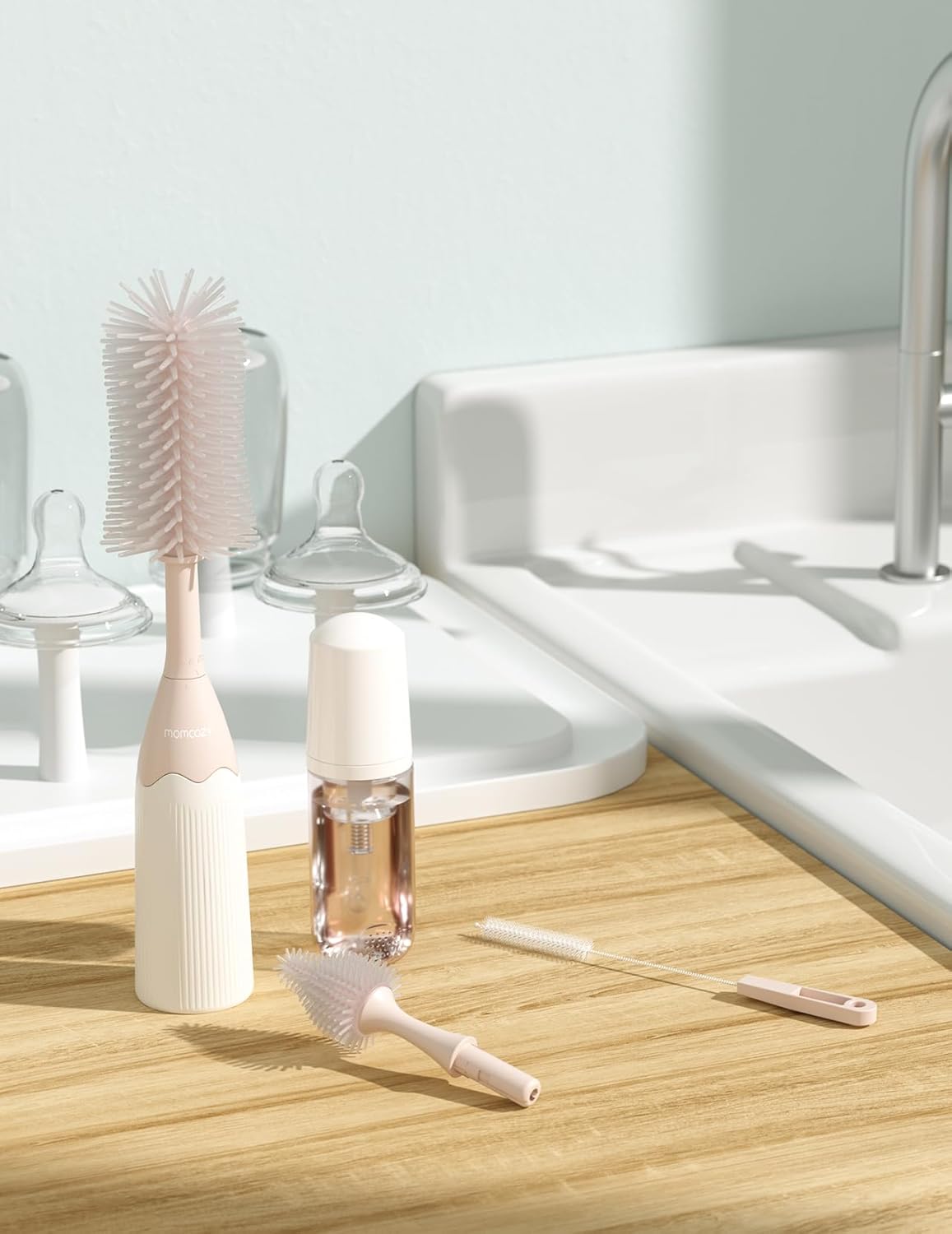 Momcozy Bottle Brush Kit with Push-Press Foam Design - Newborn Essenti