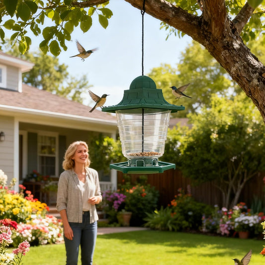 Hangable Bird Feeders for Outdoors | Weather Proof Feeding Bowl | Wild Bird Feeder for Outdoors,for Backyard Garden Patio Deck Balcony Railing Winter Birdwatching View