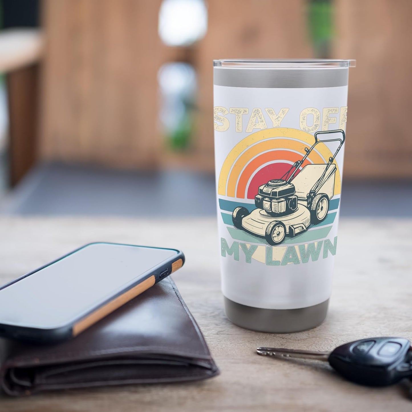 Lawn Care Stay Off My Lawn Mowing Landscaping Gardeners Stainless Steel Insulated Tumbler