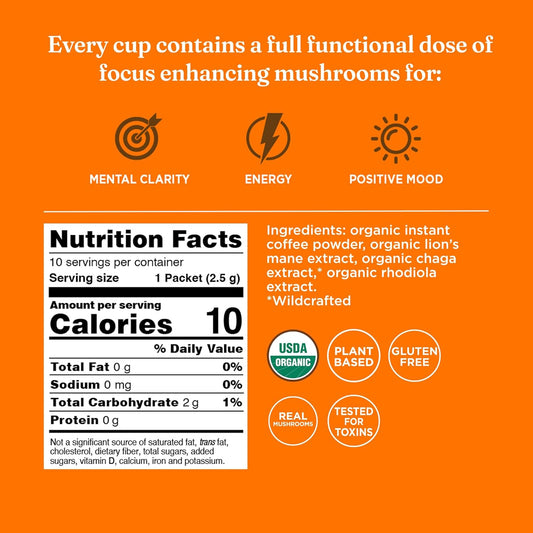 Four Sigmatic Focus Organic Mushroom Coffee | Instant Mushroom Coffee