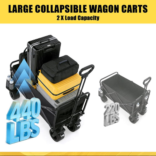 Beach Cart with Big All-Terrain Wheels for Sand & Air Sofa, 440 LBS Wa