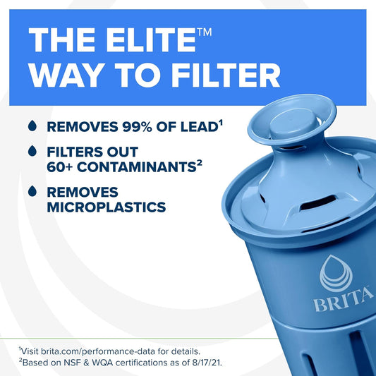 Brita Water Pitcher, Metro Elite Filter, Removes 99% of Lead, Includes