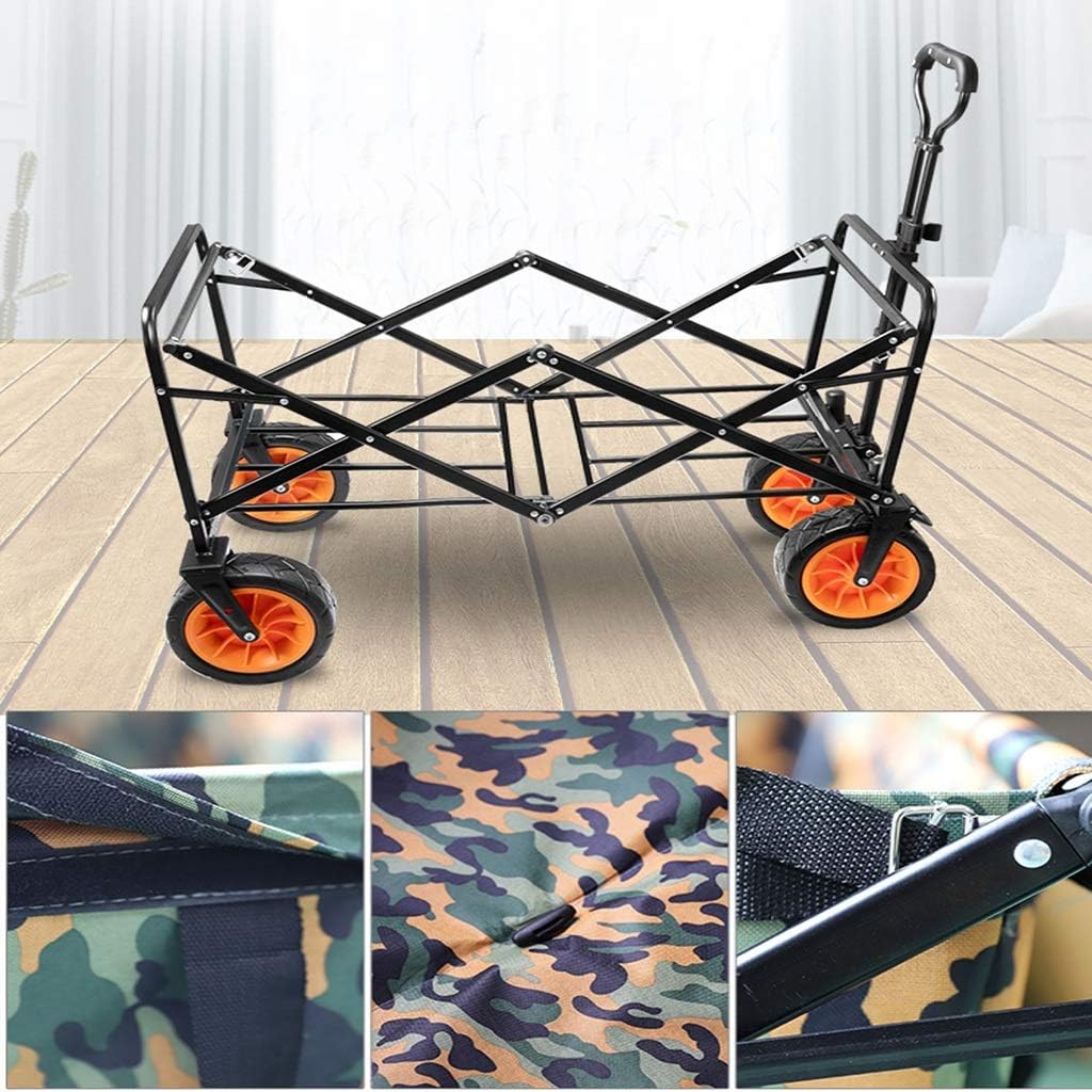 Hand Trucks,Foldiportable Outdoor Grocery Four-Wheel Trolley Cart, Multi-Function Campifishitrailer, Household Portable Supermarket Trolleys/I/a