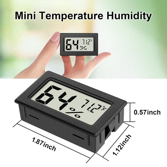 6-Pack Mini Hygrometer Indoor Humidity Meter, Mini Digital Thermometer Humidity Gauge Meter, Indoor Thermometer Hygrometer Monitor Fahrenheit (β) for Reptile Thermostat, Jars Reptile, Fridge