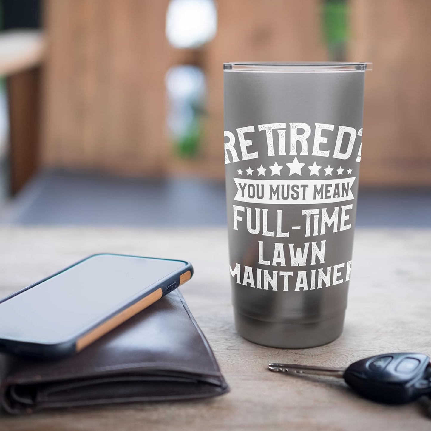 Lawn Care Retirement Gift T-shirt for Crazy Grass Grower Stainless Steel Insulated Tumbler