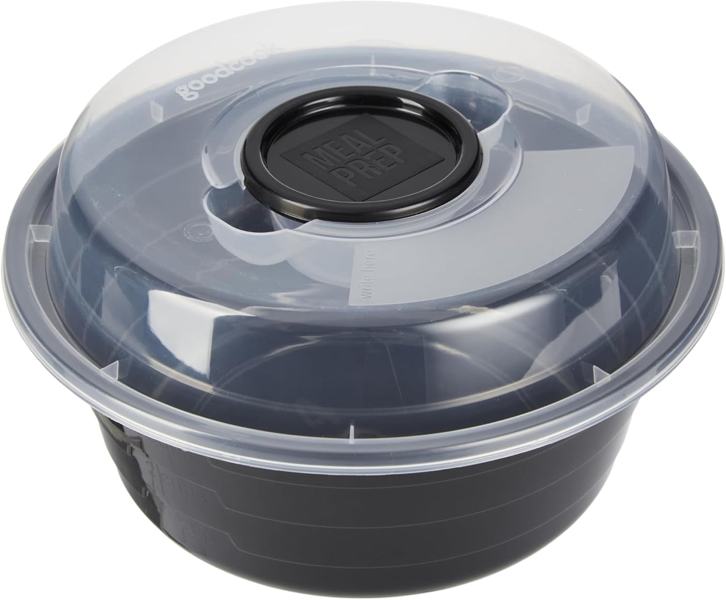 GoodCook 4-Cup Meal Prep Bowls Set with Lids and Dressing Cup, Microwa