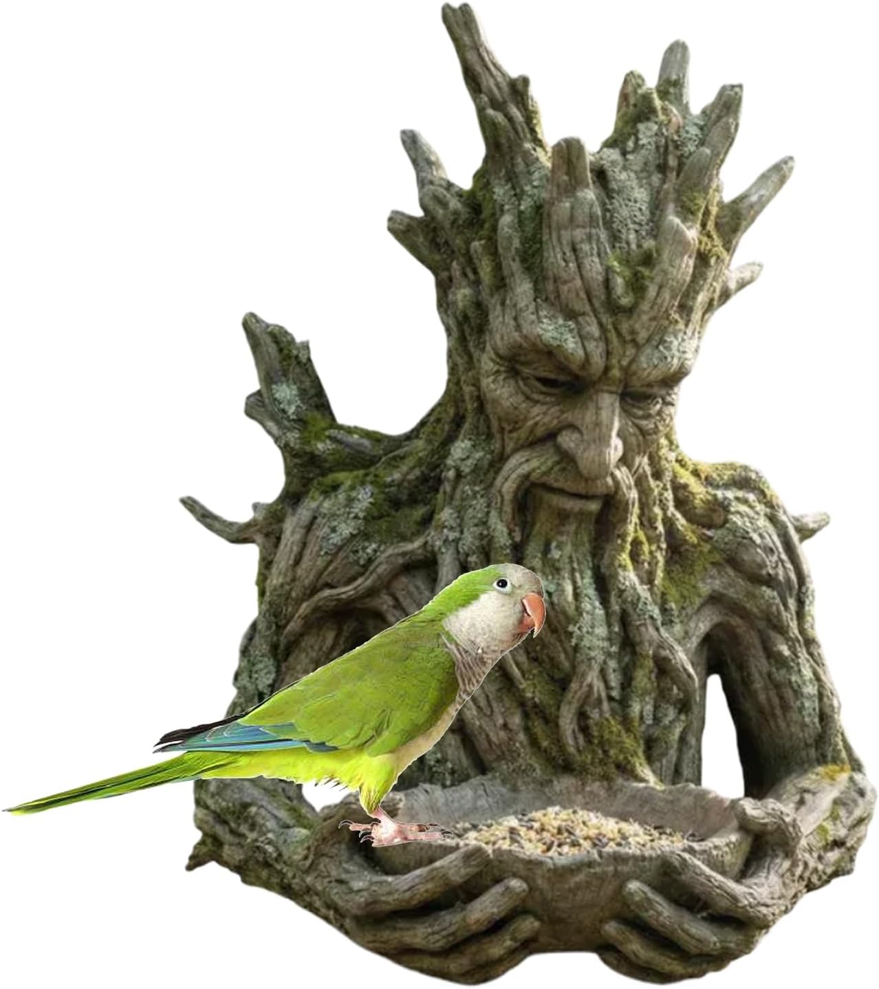 Bird Feeder for Outdoors, All-Weather Sculpture, 5.91 Inches Strong Build Gear, Feeding Station Tool, Stylish Garden Aid with Compact Design, Helper for Robins Sparrows Budgies Backyard Balcony Patio