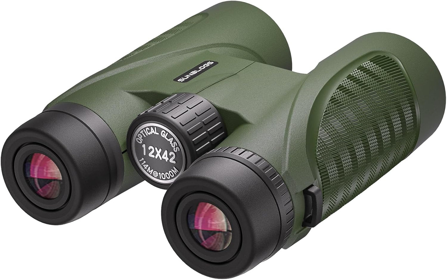 12x42 Binoculars for Adults, High Powered, BAK4 Prism, Waterproof Binoculars, Lightweight Binocular for Bird Watching, Hunting, Travel, Stargazing Cruise (Green)