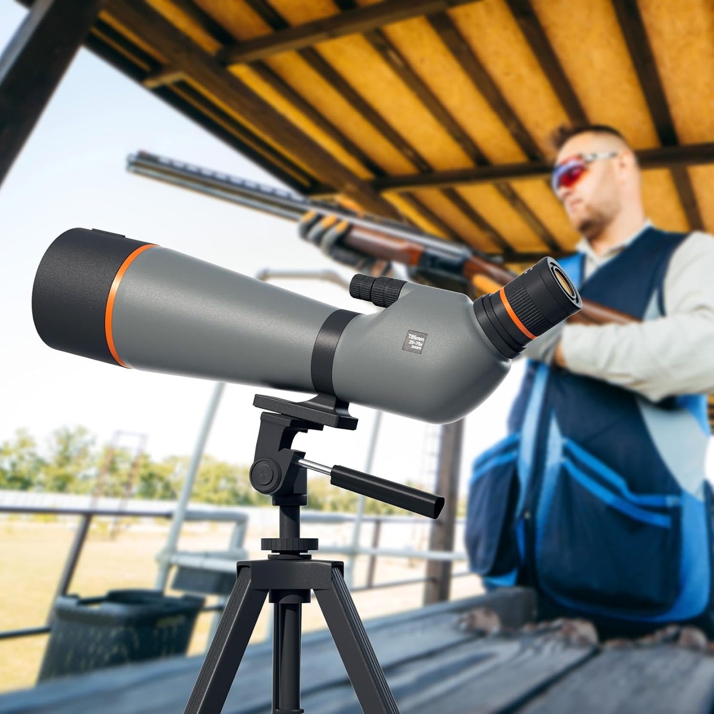 Spotting Scope 25-75x85, Dual Focusing Spotting Scopes with BAK4 Prism & FMC Lens, Tripod, Phone Adapter and Carrying Case, Spotter Scope for targeting, Bird Watching, Wildlife