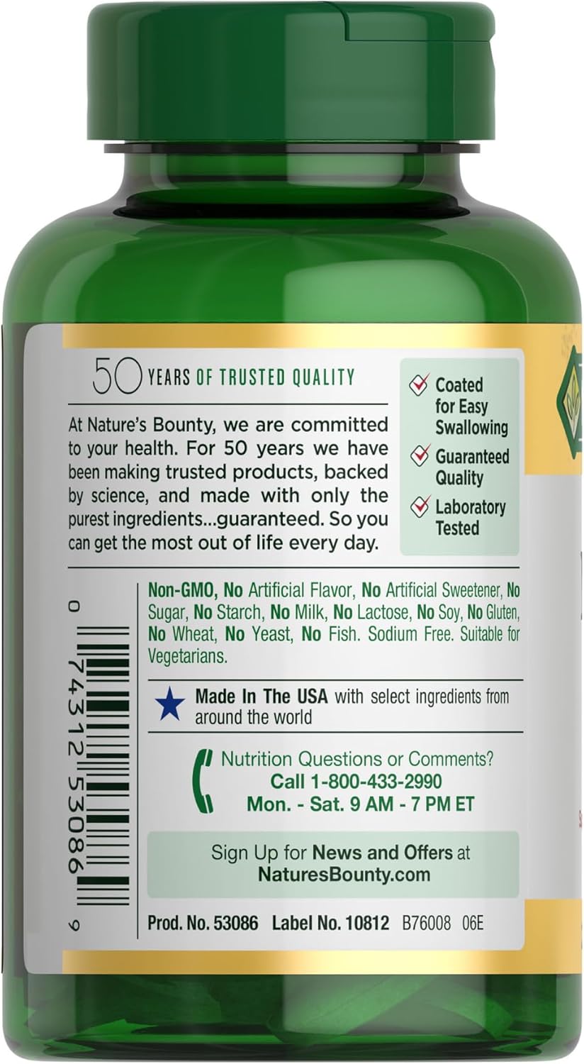 Nature's Bounty Magnesium 500 mg Tablets, High Potency Magnesium Suppl