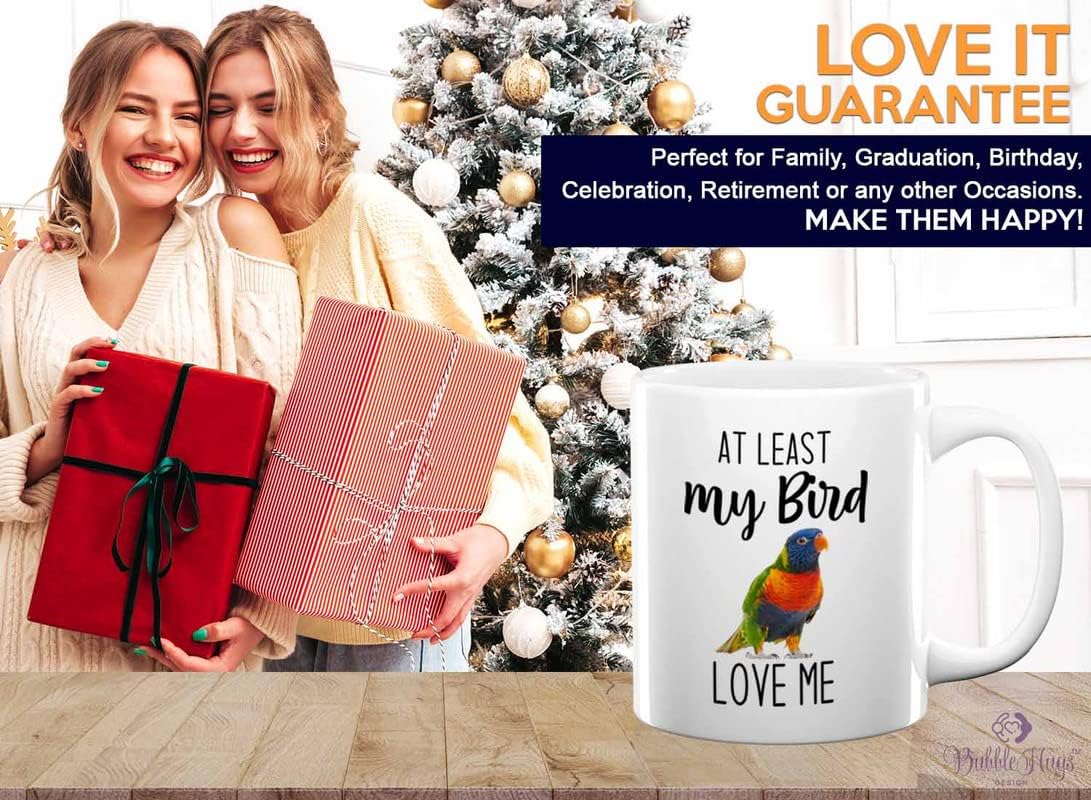 Bird Lover Coffee Mug 11oz White - Bird loves me - Hummingbird Nest Cage Parrot Dad Gardening Outdoor Birdwatcher Feeder